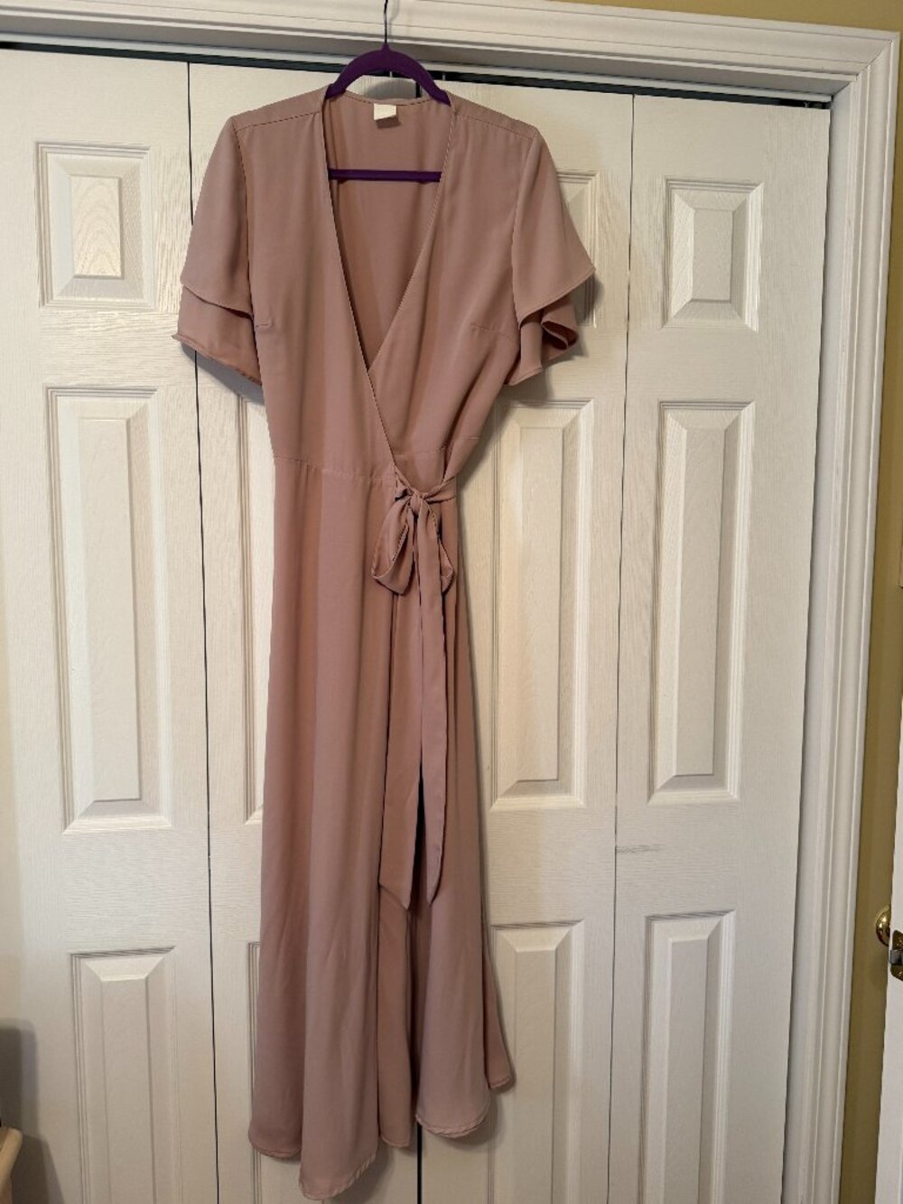 H&M Wrap Blush Pink Maxi Dress Women's Medium